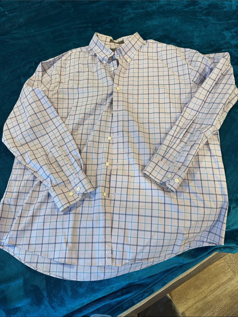Nordstrom Light purple, blue, and White Windowpane Dress Shirt